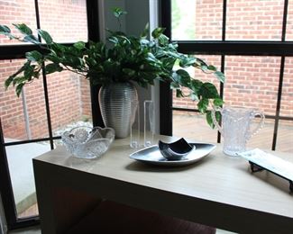 Vase, Scalloped Dish, Chrome Dish-Plate