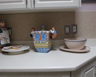 Pfaltzgraff Bowls, Cookie Jar, Chief Figurine