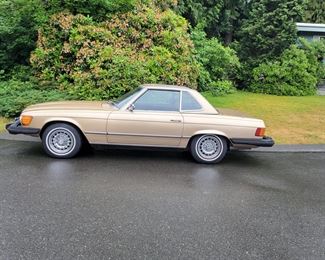 1975 Mercedes 450 SL Convertible with soft top. Runs well.
