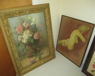 Antique frames and pictures