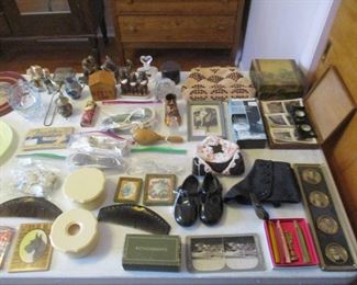 Antique photos, household and shoes