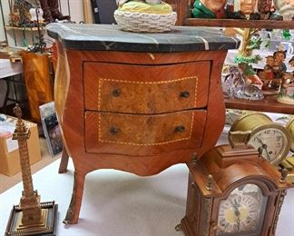 Much antiques. Antique doll chest of drawers w/ marble top