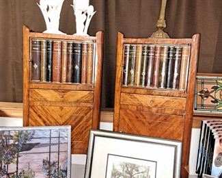 Faux front books end tables