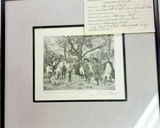 Henry Wolf 1895 signed Pencil etching 