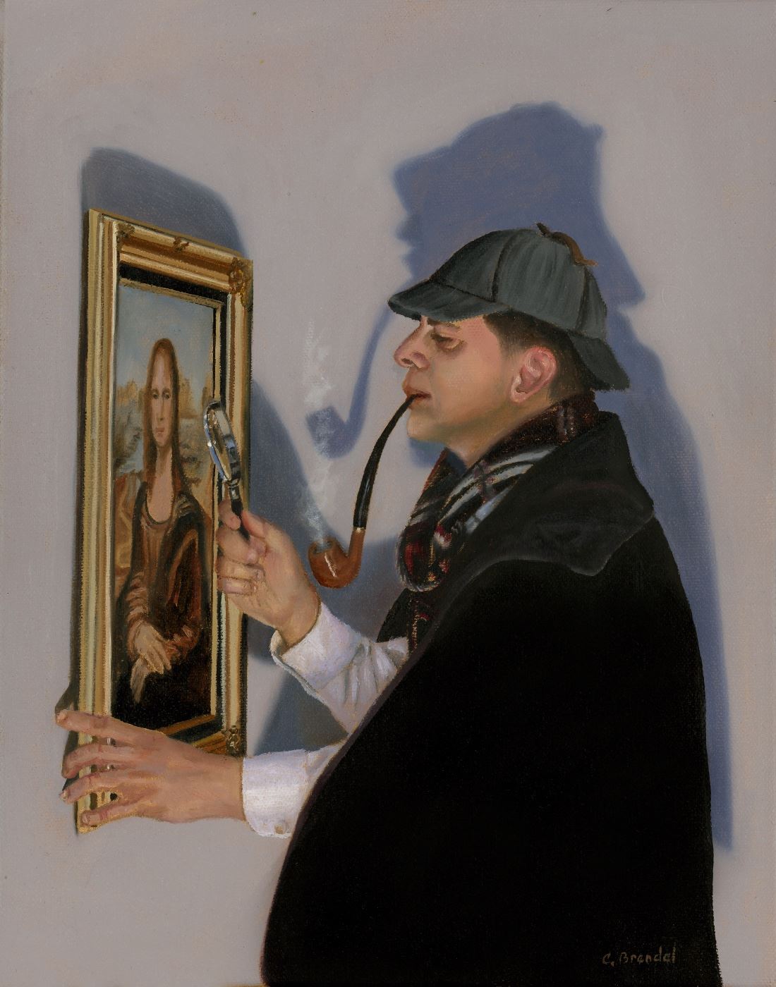 Sherlock Holmes Inspection of mona lisa canvas giclee 
