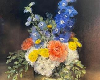 Brendel Cecilia Blue Delphinums oil painting 
