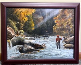 fishing oil painting 