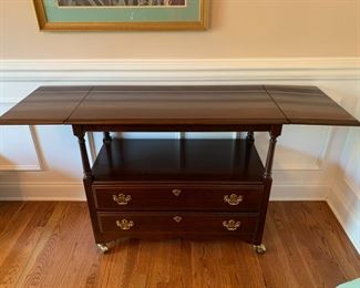 #6	Pennsylvania House 2 drawer Serving Cart on Wheels - 36-60x18x31	 $175.00 			
