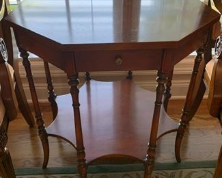 #11	Octagonal End Table w/Decals on Top w/1 drawer - 26x28	 $175.00 			

