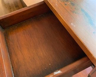 #11	Octagonal End Table w/Decals on Top w/1 drawer - 26x28	 $175.00 			
