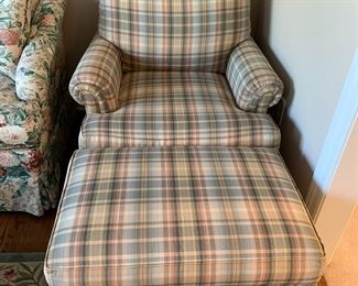 #14	Ethan Allen Side Chair w/ottoman Plaid	 $125.00 			
