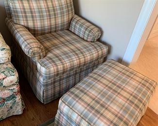 #14	Ethan Allen Side Chair w/ottoman Plaid	 $125.00 			
