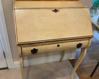 #37	White Washed Secretary Desk w/1 drawer 26x14 to 24x37	 $125.00 			
