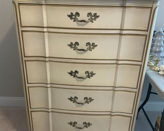 #38	French Provencial 5 Drawer Chest of Drawers 33x21x48	 $125.00 			
		
