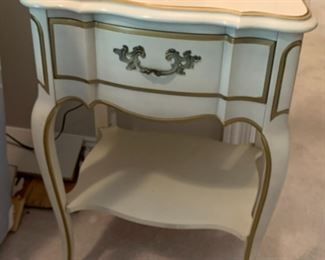	
#40	French Provencial Nightstand w/ 1 drawer 19x16x28	 $45.00 			
#41	French Provencial Nightstand w/ 1 drawer 19x16x28	 $45.00 			
