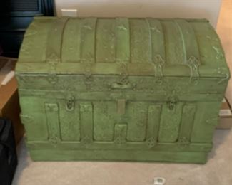 #43	Green camel back Trunk  with tray 	 $75.00 			
