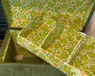 #43	Green camel back Trunk  with tray 	 $75.00 			
