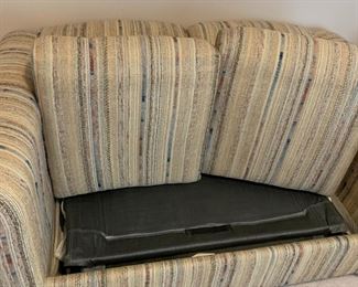 #46	Loveseat Hide-a-Bed  - You Move  - Brown/Tan/Blue Loveseat 57" Wide  - You Move	 $45.00 			
