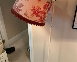 #50	Distressed Wrought Iron Floor Lamp w/toile Lampshade - 56" Tall	 $40.00 			
