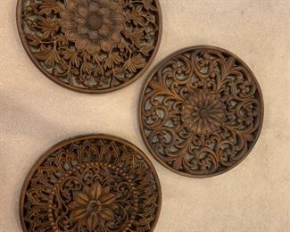 #54	Set of 3 Decorative Wall Wood look Pieces - 16 round	 $45.00 			
