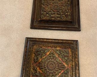#55	Set of 2 Wood Look Wall Hangings - 12"Square	 $20.00 			
