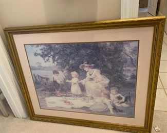 #62	Gold-Framed Lady w/4 children Print Framed - 39x33	 $75.00 			
