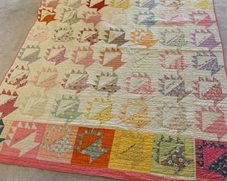 #84	Scrappy Flower Basket friendship Quilt - hand-quilted Quilt - 66x80	 $75.00 			
