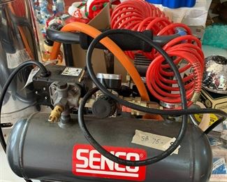 #96	Senco air compresser small PC1010	 $75.00 			
