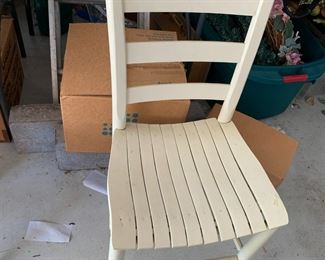 #112	Cream Painted Ladder Back Chair	 $20.00 			
