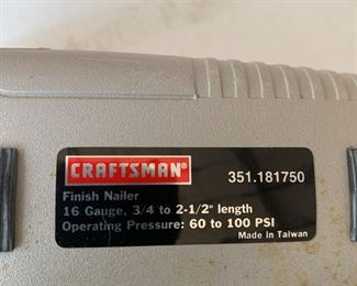 #131	Craftman 16 guage 3/4 to 2-1/2 long  air nail gun 	 $60.00 			
