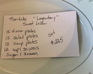 #153	Noritake "Legendary" Sweet leilani - mixed set	 $225.00 			
