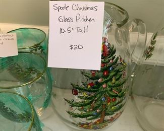 #164	Clear Spode Christmas Pitcher - 11" Tall	 $20.00 			
#165	Clear Spode Christmas Pitcher - 11" Tall	 $20.00 			
