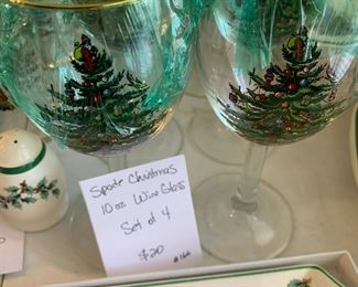 #166	Spode Christmas 10 oz Wine Glasses - set of 4 	 $20.00 			
#167	Spode Christmas 10 oz Wine Glasses - set of 4 	 $20.00 			
#168	Spode Christmas 10 oz Wine Glasses - set of 4 	 $20.00 			
