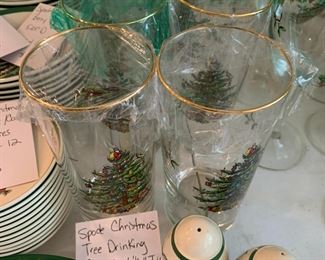 #169	Spode Christmas Tree Drinking glasses 6.25" Tall - set of 8	 $45.00 			
