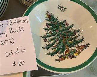 #172	Spode Christmas Berry Bowls 5.25"D - set of 6	 $30.00 			
#173	Spode Christmas Berry Bowls 5.25"D - set of 6	 $30.00 			

