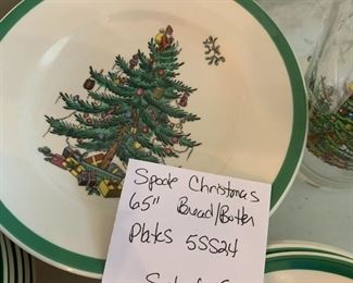 #175	Spode Christmas tree 6.5" Bread/Butter Plates - set of 6	 $35.00 			
