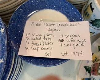 #186	Nikko "Winter Wonderland" Japan mixed Set	 $75.00 			
