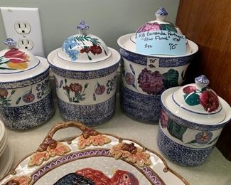 #208	RB Bermuda Portugal "Blue Floral" 8 pc canisters 	 $70.00 			
