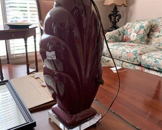 #221	Richard's lighting Dark Mauve Ceramic Lamp on Plexi-Glass Base - 35" Tall	 $20.00 			
#222	Richard's lighting Dark Mauve Ceramic Lamp on Plexi-Glass Base - 35" Tall	 $20.00 			
