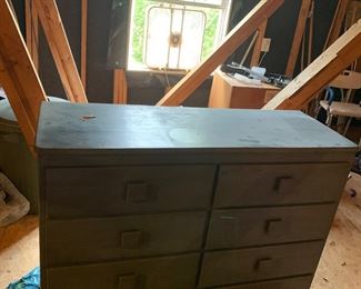 #. 89. Blue hand-made chest of drawers.  $45.   (As is)