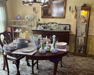 Very old table with rollers on feet. 
Eclectic China from 1940s - 1970s