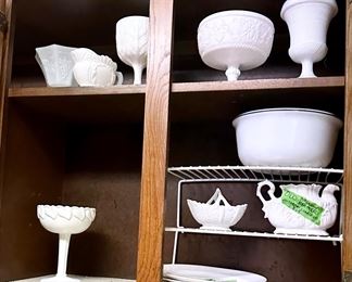 milk glass and Bavarian porcelain. 