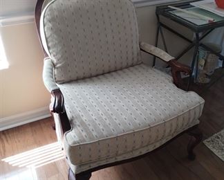Solid comfy armchair for the boudoir or entryway. $100