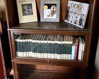 Vintage barrister bookcase, three part mahogany wood
