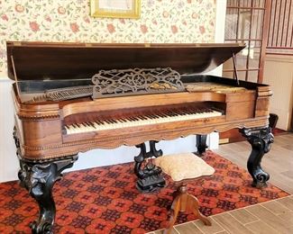 Beautiful Rare 1873 Antique Piano built by J.C. Fischer Piano Company of New York - price does not reduce
