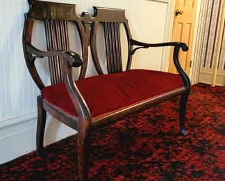 Vintage Red Velvet Bench - stunning!