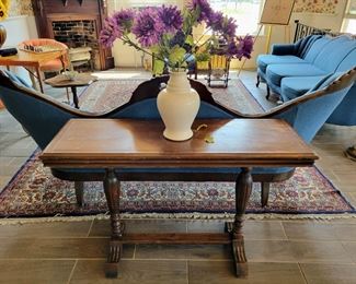 Antique Entry Table & Faux Floral