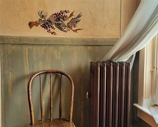 Vintage Longhorn Coat / Hat Rack & Antique Chair