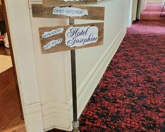 Whimsical Hotel Josephine Hallway Directional Sign