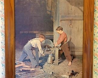 Vintage "Force & Skill" Print by Charles Caleb Ward